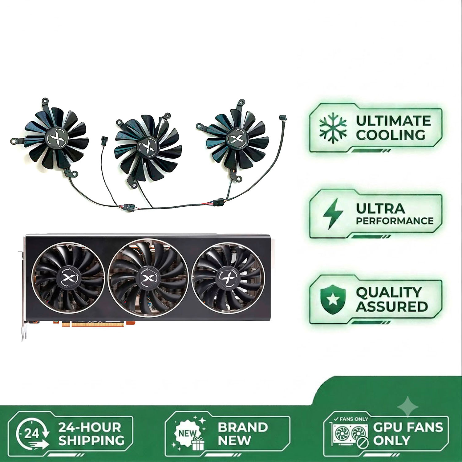 مروحة GPU جديدة، 4PIN، 95MM، 8 - مراجعة Rx 6700 Xt 12Gb Graphics Card وسعره